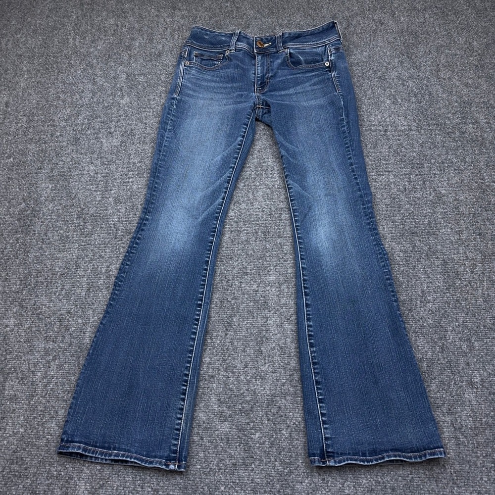 American Eagle Kick Boot Jeans Womens 4 Short 27x29 Super Stretch Low Rise Denim